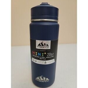 Hydrapeak Mini 20oz Water Bottle with Straw Lid, Stainless Steel Navy Blue